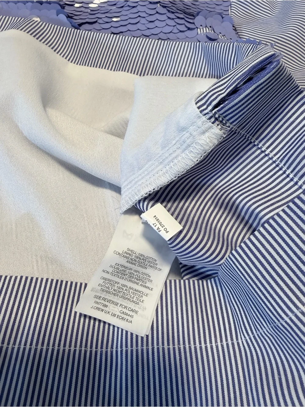 J. Crew Collection Periwinkle Sequin Striped Shirt